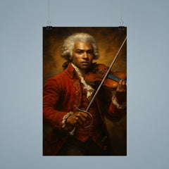 Chevalier de Saint Georges with violin and rapier poster 9