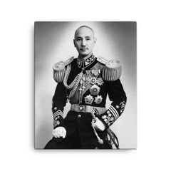 Chiang Kai-shek canvas print on a plain backdrop in size 16"x20".