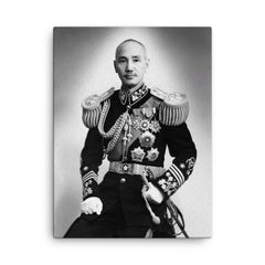 Chiang Kai-shek canvas print on a plain backdrop in size 18"x24".