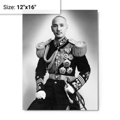 Chiang Kai-shek metal print on a plain backdrop in size 12"x16".