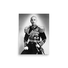 Chiang Kai-shek poster on a plain backdrop in size 12"x16".