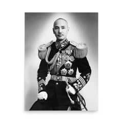 Chiang Kai-shek poster on a plain backdrop in size 18"x24".