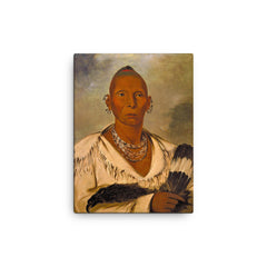 Chief Black Hawk canvas print on a plain backdrop in size 12"x16".