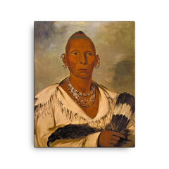 Chief Black Hawk canvas print on a plain backdrop in size 16"x20".