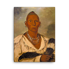 Chief Black Hawk canvas print on a plain backdrop in size 18"x24".