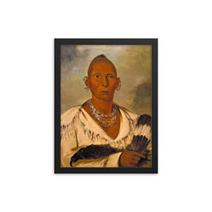 Chief Black Hawk framed print on a plain backdrop in size 12"x16".