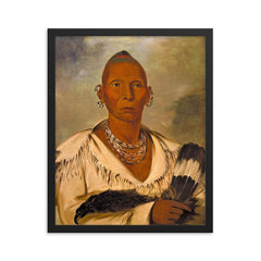 Chief Black Hawk framed print on a plain backdrop in size 16"x20".