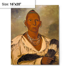 Chief Black Hawk metal print on a plain backdrop in size 16"x20".