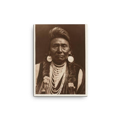Chief Joseph canvas print on a plain backdrop in size 12"x16".