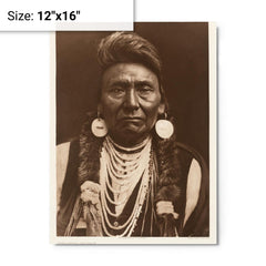 Chief Joseph metal print on a plain backdrop in size 12"x16".