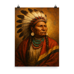 Chief Joseph poster on a plain backdrop in size 8"x10".