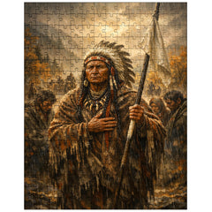 Chief Joseph surrender speech in autumn rain jigsaw puzzle