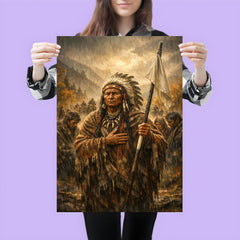 Chief Joseph surrender speech in autumn rain poster 3
