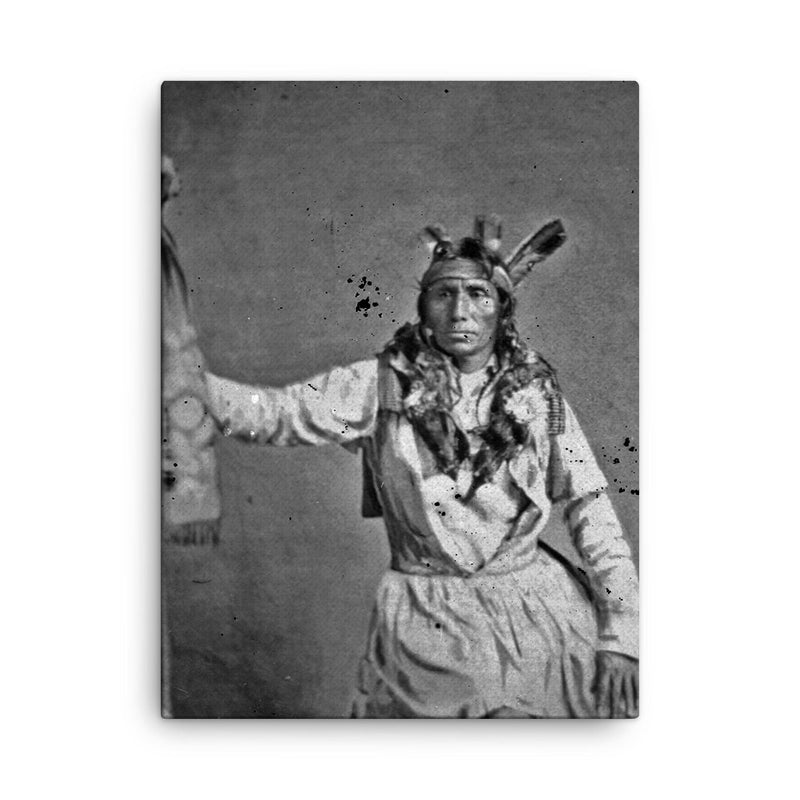Chief Little Crow canvas print on a plain backdrop in size 18