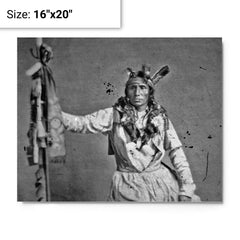 Chief Little Crow metal print on a plain backdrop in size 16"x20".