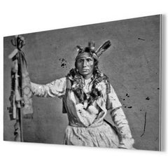 Chief Little Crow metal print mockup