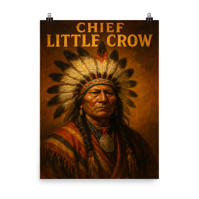 Chief Little Crow poster on a plain backdrop in size 8