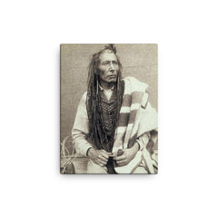 Chief Poundmaker canvas print on a plain backdrop in size 12"x16".
