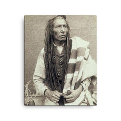 Chief Poundmaker canvas print on a plain backdrop in size 16"x20".