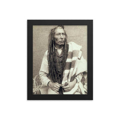Chief Poundmaker framed print on a plain backdrop in size 8"x10".