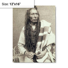 Chief Poundmaker metal print on a plain backdrop in size 12"x16".