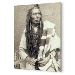 Chief Poundmaker metal print mockup