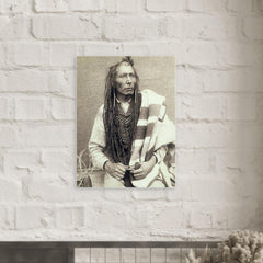 Chief Poundmaker metal print mockup