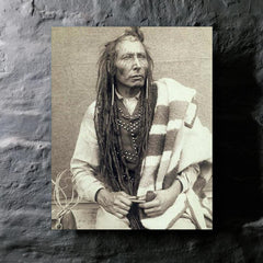 Chief Poundmaker metal print mockup