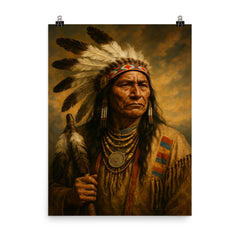 Chief Poundmaker poster on a plain backdrop in size 8"x10".