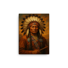 Chief Quanah Parker canvas print on a plain backdrop in size 12"x16".