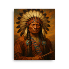 Chief Quanah Parker canvas print on a plain backdrop in size 16"x20".