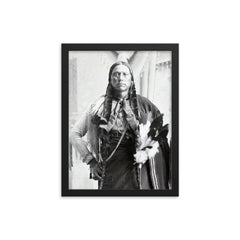 Chief Quanah Parker framed print on a plain backdrop in size 12"x16".