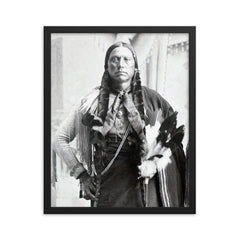 Chief Quanah Parker framed print on a plain backdrop in size 16"x20".