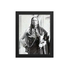 Chief Quanah Parker framed print on a plain backdrop in size 8"x10".