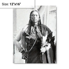 Chief Quanah Parker metal print on a plain backdrop in size 12"x16".
