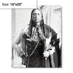 Chief Quanah Parker metal print on a plain backdrop in size 16"x20".