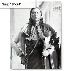 Chief Quanah Parker metal print on a plain backdrop in size 18"x24".