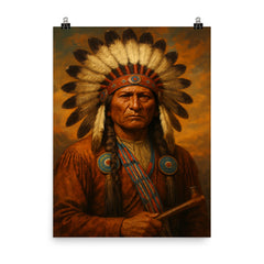 Chief Quanah Parker poster on a plain backdrop in size 8"x10".