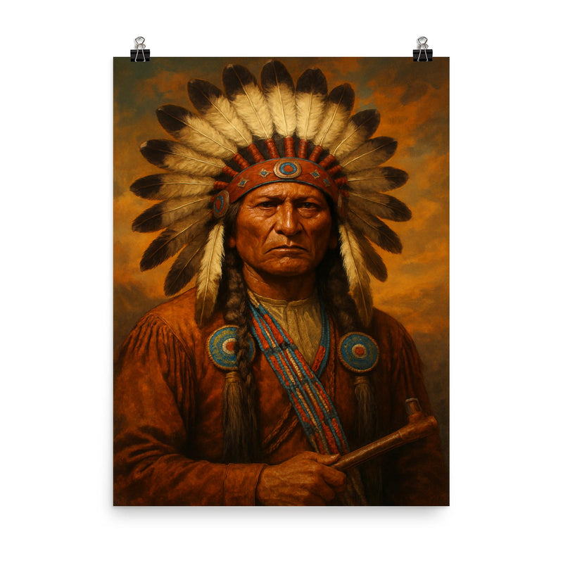 Chief Quanah Parker poster on a plain backdrop in size 8