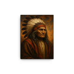 Chief Seattle canvas print on a plain backdrop in size 12"x16".