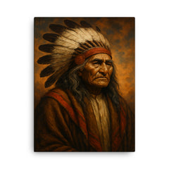 Chief Seattle canvas print on a plain backdrop in size 18"x24".