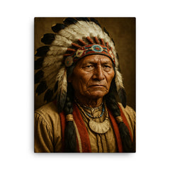 Chief Spotted Tail portrait canvas print on a plain backdrop in size 18"x24".
