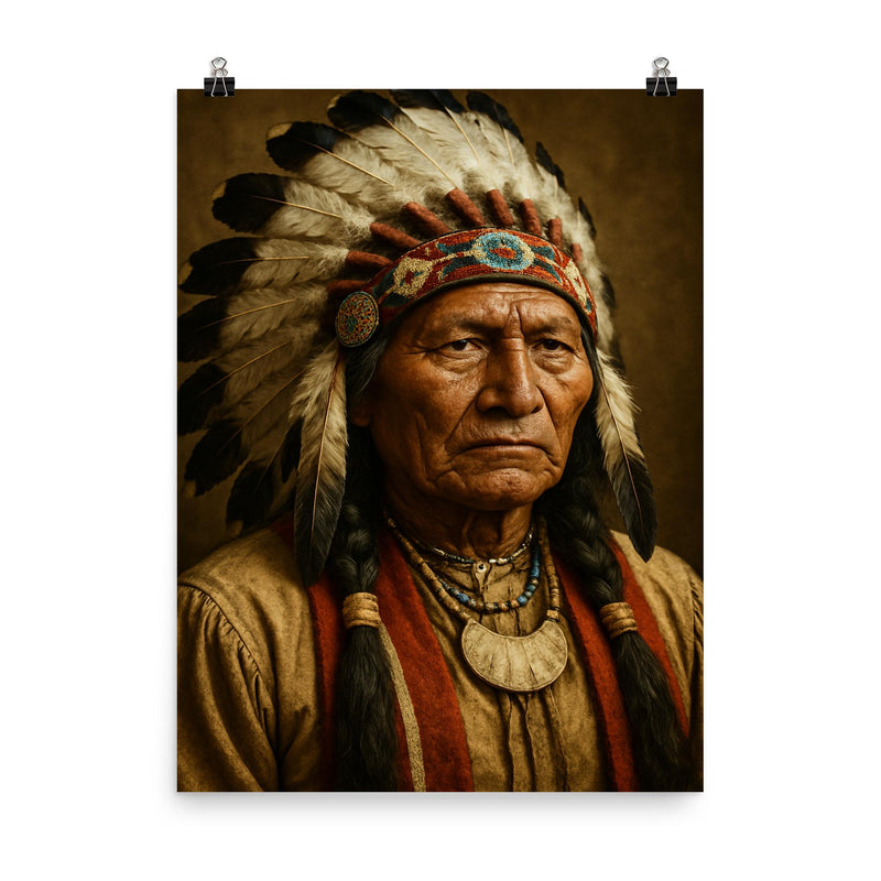 Chief Spotted Tail portrait poster on a plain backdrop in size 8