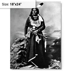 Chief Standing Bear metal print on a plain backdrop in size 18"x24".