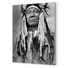 Chief Two Moons metal print mockup