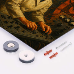 Chien Shiung Wu at cyclotron controls metal print mockup