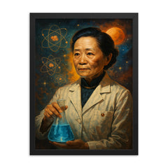 Chien Shiung Wu framed print on a plain backdrop in size 18"x24".