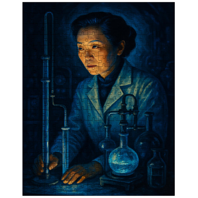 Chien Shiung Wu in midnight laboratory glow jigsaw puzzle