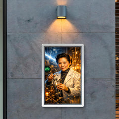 Chien Shiung Wu in physics laboratory glow poster 2