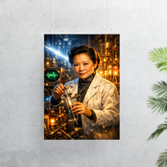 Chien Shiung Wu in physics laboratory glow poster 7
